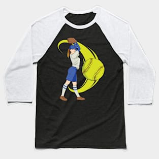 Baseball Softball Girl Pitcher Art Baseball T-Shirt